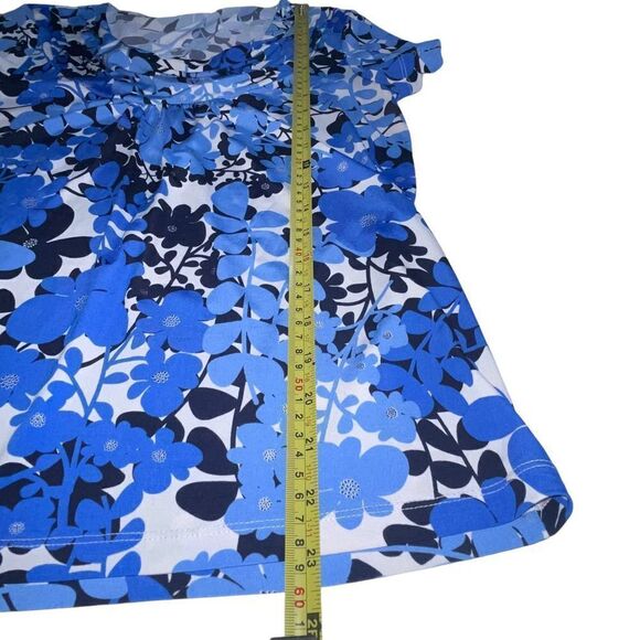 Rafaella Blue & White Floral Blouse - Size Small - Picture 7 of 8